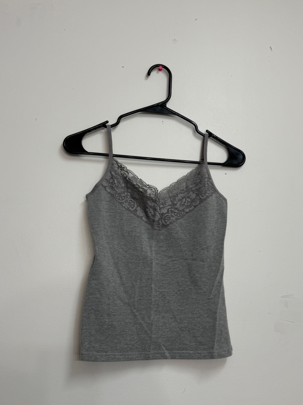 Vintage lace Y2K instyle cami gray lace trim cami  babydol tank cotton romantic